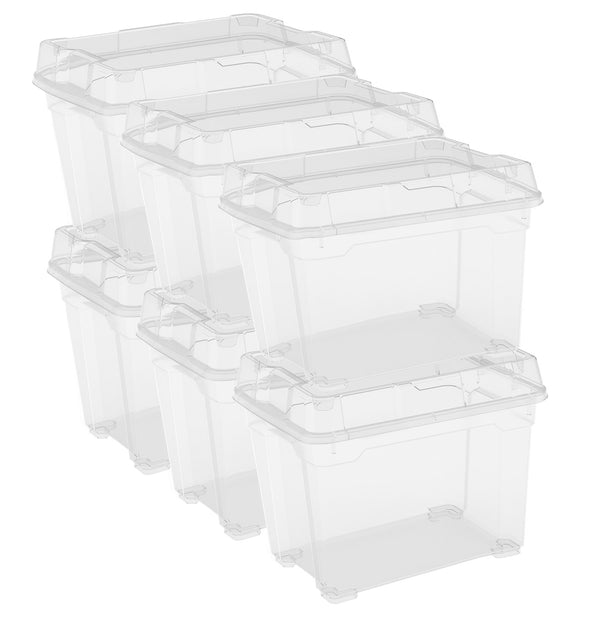 Set 6 Contenitori Rettangolari 37x26x31 cm in Plastica Keter Box S Trasparente online