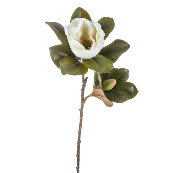 acquista Set 2 Magnolia avec 2 Fleurs Artificielles Hauteur 83 cm Blanc