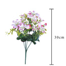 6 Bouquet Artificiali Mini di Orchidee Altezza 30 cm Verde-2
