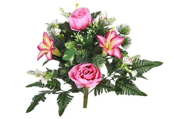Set 2 Bouquet Artificiel avec Pivoines Hauteur 51 cm Rose prezzo