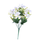 6 Bouquet Artificiali Mini di Orchidee Altezza 30 cm Bianco-1