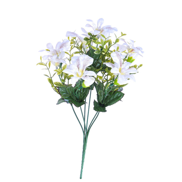 prezzo Lot de 12 Mini Bouquets Artificiels d'Orchidées Hauteur 30 cm Blanc