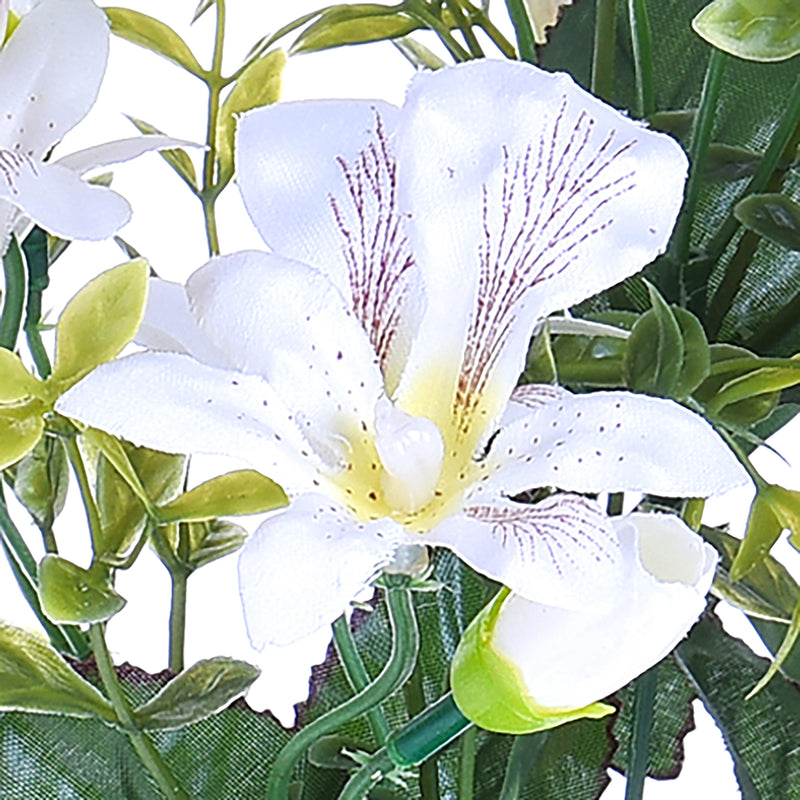 6 Bouquet Artificiali Mini di Orchidee Altezza 30 cm Bianco-3