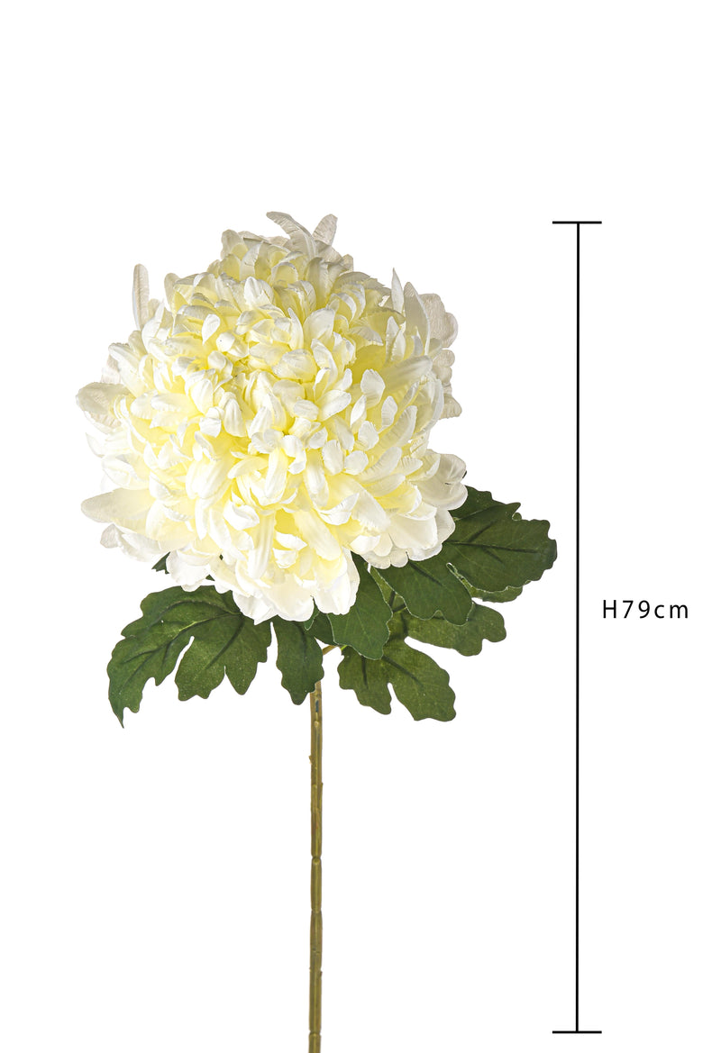 3 Crisantemo Turner Artificiali Large Altezza 79 cm Bianco-2