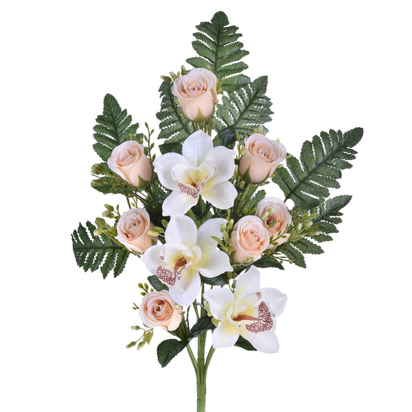Set 4 Bouquet Artificiel Frontal de Cymbidium et Roses Hauteur 43 cm online