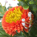2 Bouquet Artificiali di Aster Pon Pon Altezza 42 cm Arancio-2