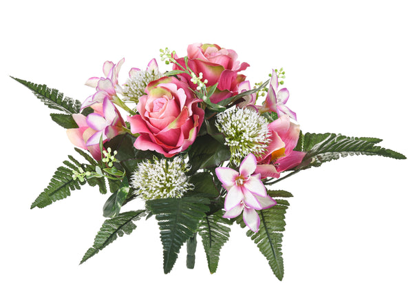 acquista Set 4 Bouquet Artificiel avec Cymbidium Hauteur 33 cm Rose