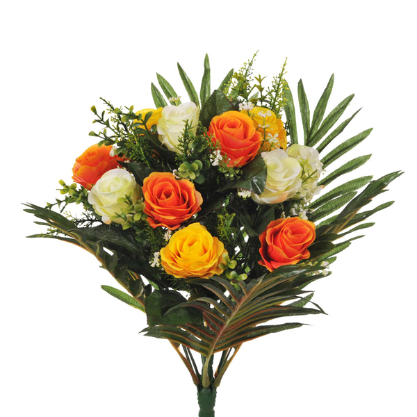 acquista Set 2 Bouquet Artificiel de Roses en Bouton Hauteur 48 cm Jaune