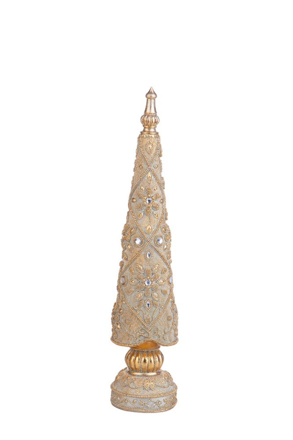 Mini sapin de Noël décoratif 46 cm cône avec diamants dorés online