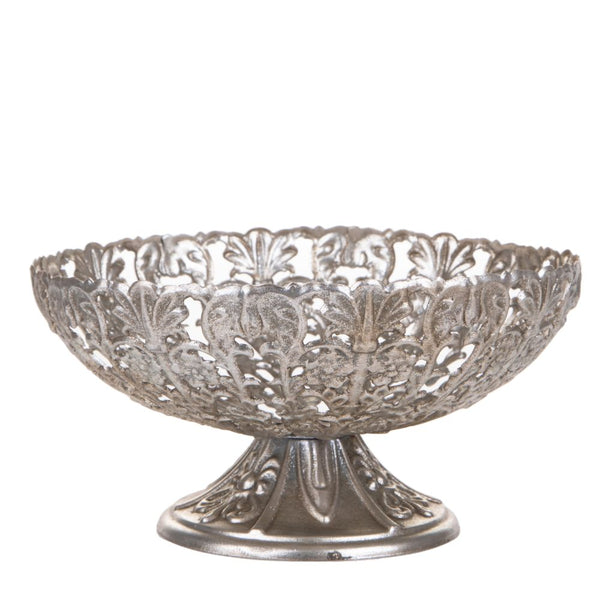 prezzo Coppa Decorativa con Intarsi 32 cm in Metallo Argento