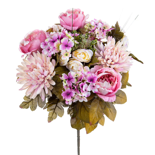 Bouquet Artificiel Composé de Roses et de Dahlias Hauteur 34 cm Violet acquista