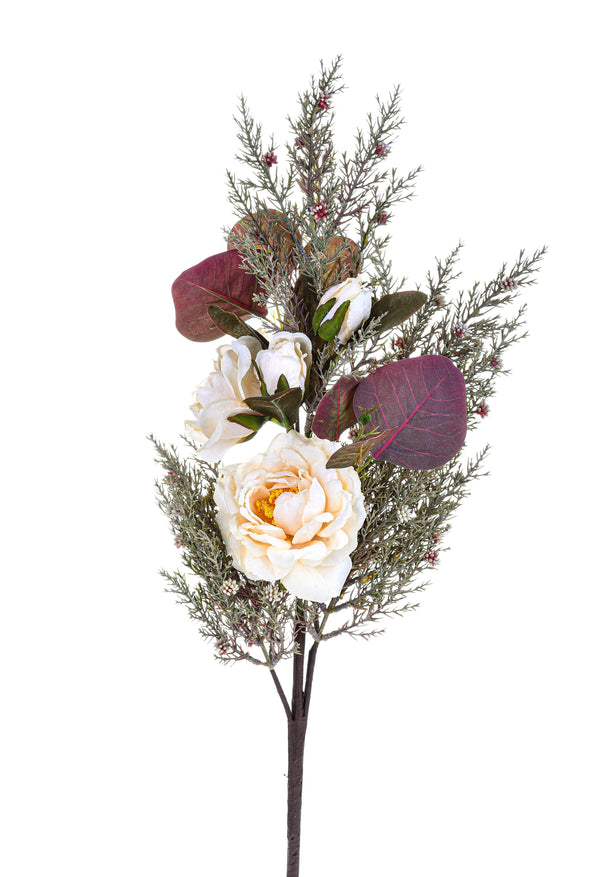 prezzo Set 4 Bouquet de Roses Artificielles Aspect Sec Hauteur 68 cm Beige
