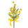 Lot de 24 Pics Mimosas Artificiels avec Nœud Hauteur 19 cm Jaune