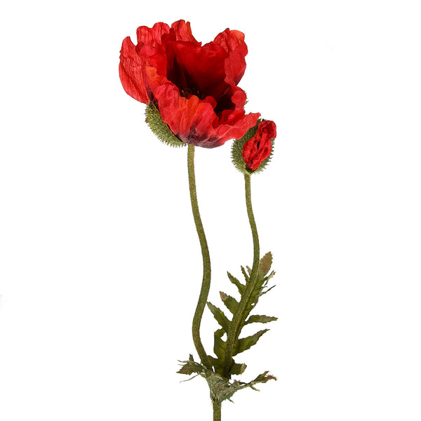 Lot de 3 coquelicots artificiels avec 2 fleurs artificielles hauteur 74 cm rouge sconto
