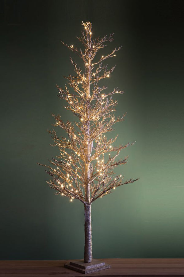 acquista Mini sapin de Noël décoratif en mélèze avec LED 150 cm en plastique champagne