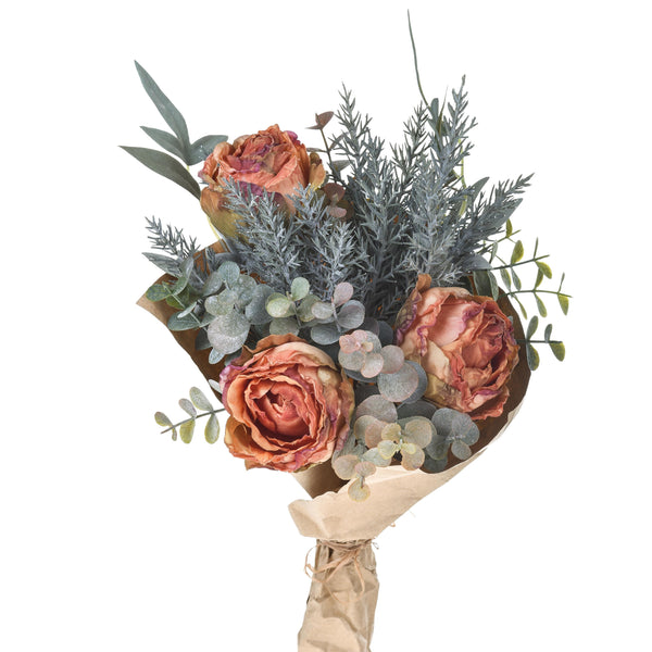 prezzo Set 4 Bouquet Artificiel Romantique avec Roses Hauteur 30 cm Orange