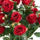 Bouquet Artificiale Rose Boccio/Hiperycum per 13 Fiori rosso-2