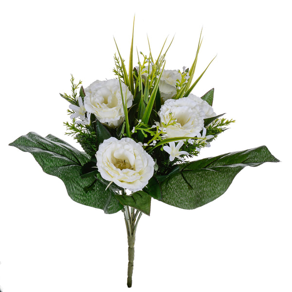 Set 4 Bouquets Artificiels de Lisiantus Hauteur 32 cm Blanc acquista