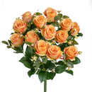 Bouquet Artificiale Rose Boccio/Hiperycum per 13 Fiori Giallo-1