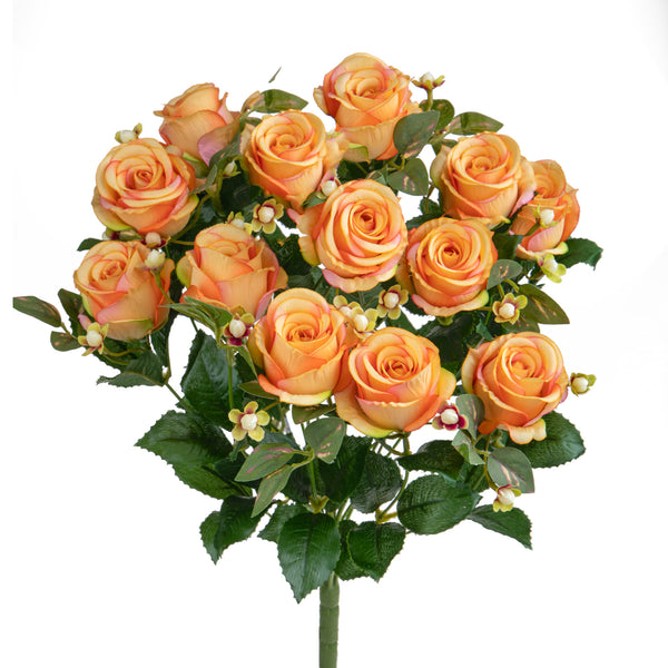 acquista Bouquet Artificiel Rose Bud/Hiperycum pour 13 Fleurs Jaunes