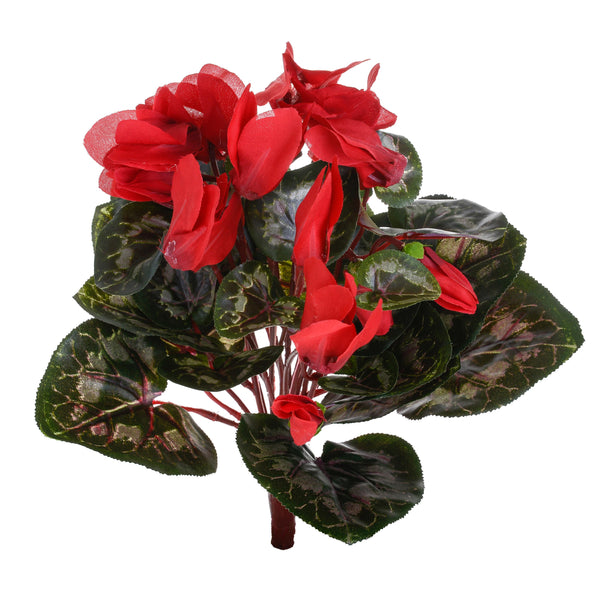 Set 3 Bouquet de Cyclamen Artificiel Composé de 22 Trous Hauteur 32 cm Rouge sconto