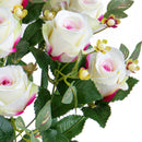 Bouquet Artificiale Rose Boccio/Hiperycum per 13 Fiori Beige-2