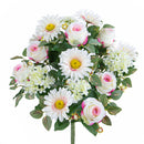 Bouquet Artificiale Rose/Gerbera per 16 Fiori Beige-1