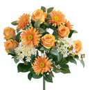 Bouquet Artificiale Rose/Gerbera per 16 Fiori Giallo-1