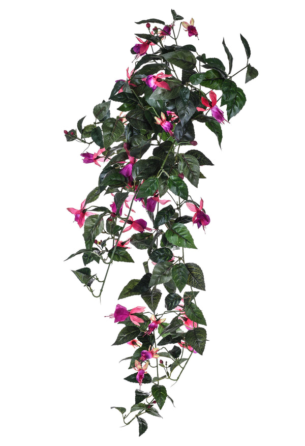 online Set 2 Plantes Suspendues Fuchsia Artificielles Hauteur 80 cm Rose