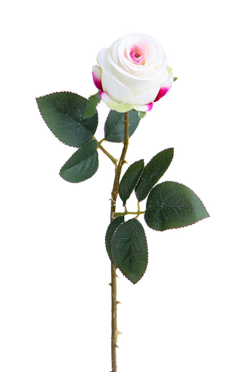 6 Rose Artificiali Boccio 65 cm Beige-1