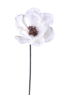 2 Fiori Artificiali di Magnolia Altezza 63 cm Bianco-1