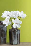 2 Fiori Artificiali di Magnolia Altezza 63 cm Bianco-4