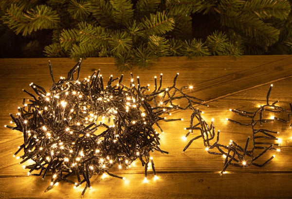 sconto Guirlande Lumineuse de Noël 760 LEDs 7,6 m Blanc Chaud en Verre et Plastique