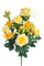 Set 2 Bouquet Artificiel Composé de 14 Fleurs Artificielles de Roses et d'Orchidées Hauteur 56 cm Jaune