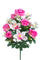 Set 2 Bouquet Artificiel Composé de 14 Fleurs Artificielles de Roses et d'Orchidées Hauteur 56 cm Rose