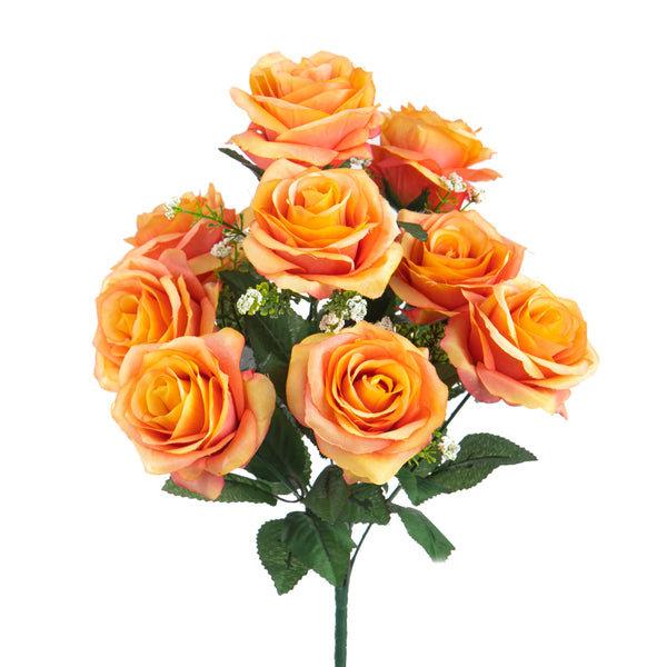 Lot de 3 bouquets artificiels de 9 roses hauteur 43,5 cm sconto