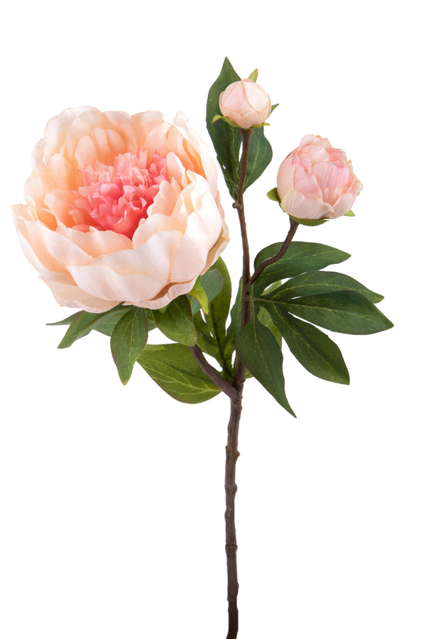 prezzo Lot de 4 pivoines artificielles Romance avec 3 fleurs hauteur 49 cm rose