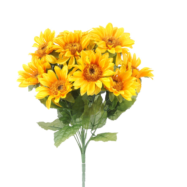 acquista Lot de 3 bouquets de tournesols artificiels avec 12 fleurs artificielles hauteur 41 cm jaune