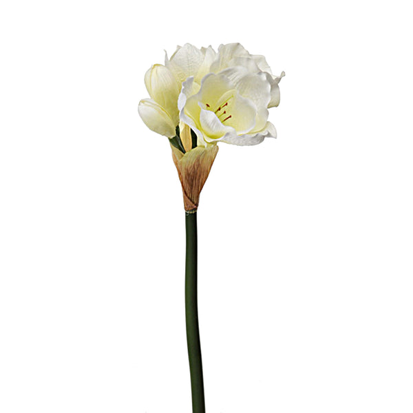 Lot de 3 fleurs d'amaryllis artificielles hauteur 77 cm blanc acquista