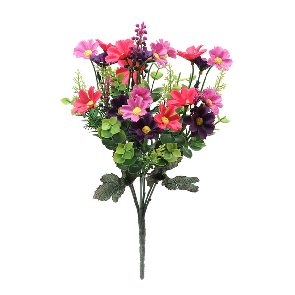 Set 8 Mini Bouquets Artificiels avec Marguerites Hauteur 35 cm Rose prezzo