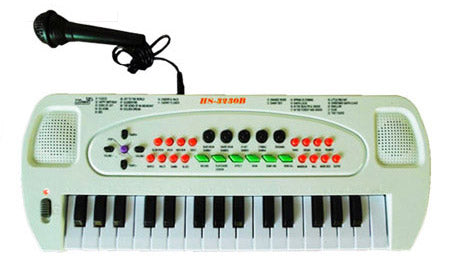 sconto Pianola 32 touches avec microphone et enregistreur blanc