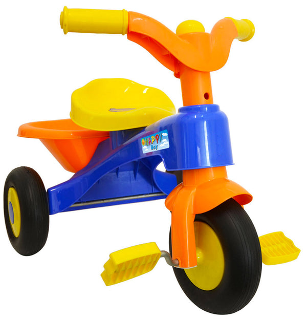 Tricycle pour enfants avec pédales et panier Kids Joy Happy Boy Bleu et Orange sconto