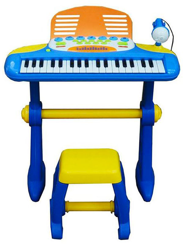 acquista Pianola 37 Touches avec Tabouret Mp3 et Enregistreur Kids Joy Play and Play Bleu
