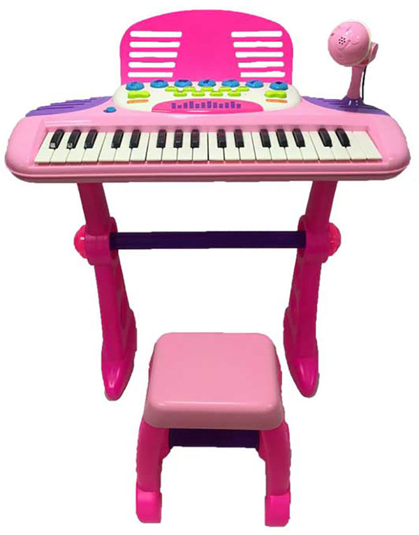 acquista Pianola 37 Touches avec Tabouret Mp3 et Enregistreur Kids Joy Play and Play Rose