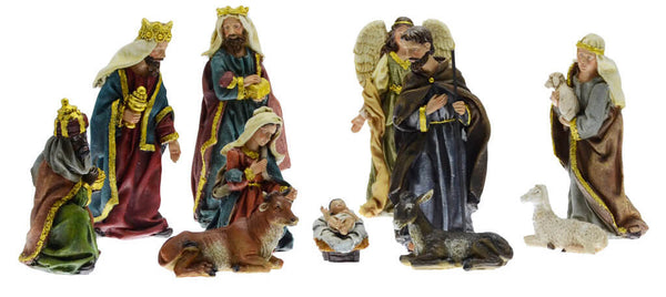 Nativité 11 personnages H17 cm en tissu et résine Vanzetti sconto