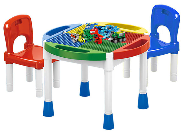 Table polyvalente 3 en 1 pour enfants avec 2 chaises Kids Joy Block Desk sconto