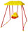 Balançoire de jardin 1 place 150x126x143 cm avec parasol en métal rouge et jaune Kid