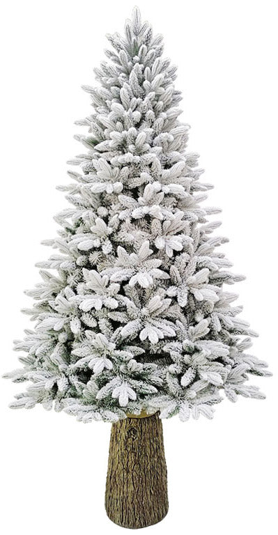 online Sapin de Noël artificiel enneigé 240 cm 64 branches avec tronc de genévrier vert Gargano