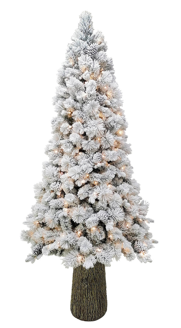 Sapin de Noël artificiel recouvert de neige avec lumières LED Sapin Gargano Vert Différentes tailles online