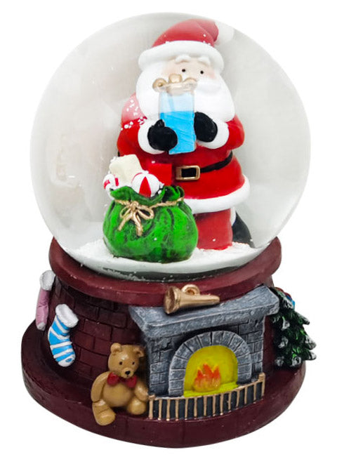 Boule de Noël 11x11x14 cm en Résine avec Père Noël avec Lumières et Sons prezzo